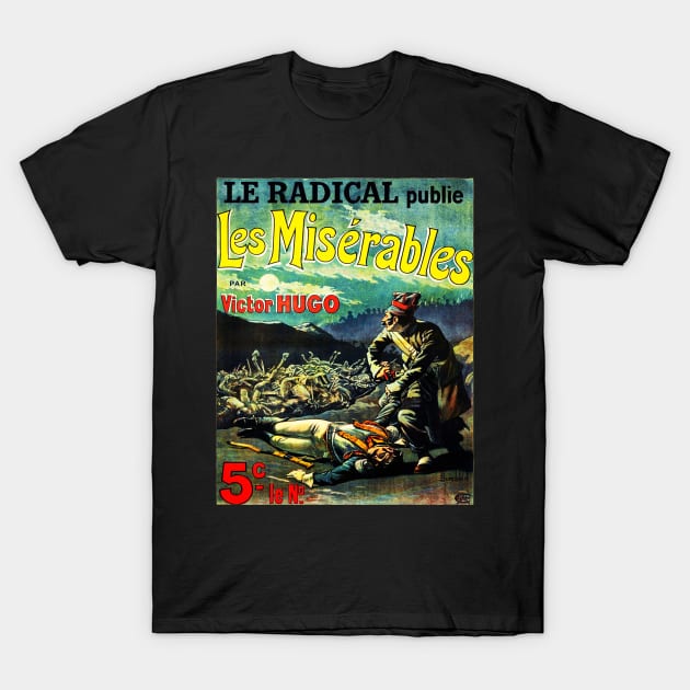 HIGH RESOLUTION Les Miserables Victor Hugo Vintage Book Cover T-Shirt by buythebook86